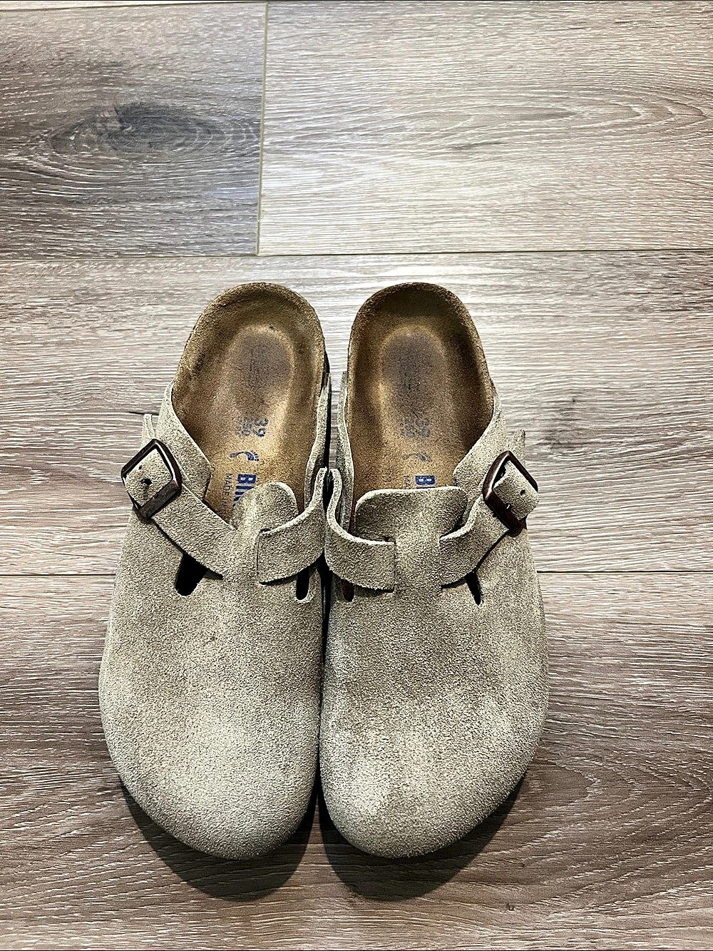 Birkenstock Boston Soft Footbed Suede Leather Clogs Beige EU 39